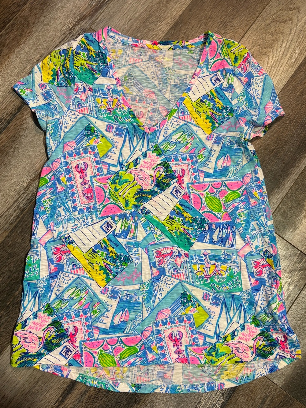 Lilly Pulitzer Etta V-Neck Tee XS